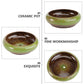 Green Ceramic Flower Pot, Hydroponic Planter for Indoor and Outdoor Garden Decor