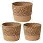 Woven Seagrass Plant Basket, Flower Pots Home Boho Decor, Storage Picnic Grocery Straw Bag for Plant Artificial Tree - 5.5×8.7×6.29