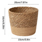 Woven Seagrass Plant Basket, Flower Pots Home Boho Decor, Storage Picnic Grocery Straw Bag for Plant Artificial Tree - 5.5×8.7×6.29