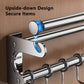 Kitchen Organization and Storage Rack, Wall Mounted Pots and Pans Rack, Stainless Steel Metal Wall Shelf with Hooks for Hanging Pots and Pans for Kitchen Bathroom Bedroom Pantry 30 * 9 * 9cm/11.81 * 3.54 * 3.54inch A