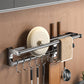Kitchen Organization and Storage Rack, Wall Mounted Pots and Pans Rack, Stainless Steel Metal Wall Shelf with Hooks for Hanging Pots and Pans for Kitchen Bathroom Bedroom Pantry 40 * 9 * 9cm/15.75 * 3.54 * 3.54inch S_ilver
