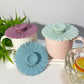 Sunflower Silicone Cup Covers (Set of 3), Multicolored Silicone Lids for Mugs, Cups, Flexible Mug Covers, Tea Pots