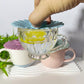 Sunflower Silicone Cup Covers (Set of 3), Multicolored Silicone Lids for Mugs, Cups, Flexible Mug Covers, Tea Pots