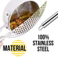 Held Crescent Drainer Pan Pot Strainer with Handle Stainless Steel Hand for Spaghetti Fry Noodles Fruit Vegetable