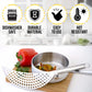 Held Crescent Drainer Pan Pot Strainer with Handle Stainless Steel Hand for Spaghetti Fry Noodles Fruit Vegetable