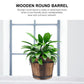 Wooden Barrel Planter Round Wooden Garden Flower Pot Decor Plant Container Wave Mouth Shaped Large