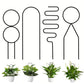 4 Pcs Small Metal Trellis for Potted Plants,Gold Trellis for Climbing Plants Indoor,Mini Trellis for Potted Plant Support (Black)