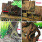 Aquarium Decorations Fish Tank Ornaments House on Terrace with Tree Root Resin Handicrafts for Betta Fish