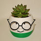 Simple and adorable 3D printed glass flower pots—use them to decorate your home! White and red, single piece.