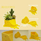 3D Printed Cheese Trap Bonsai, Creative Succulent Potted Planter, Yellow