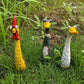 Outdoor Garden Decor Chicken Resin Animal Statues, Fun Lawn Ornaments for Farmhouse or Microlandscape Design, Weatherproof & Durable