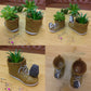 Cute Hedgehog with Resin Shoe Flower Pot with Animal Figurine, Creative Succulent Planter for Indoor Outdoor Garden Desk Decor Gift