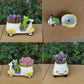 Cute Frog on Motorcycle Resin Planter - Mini Scooter Flower Pot for Succulents, Cacti, or Small Plants - Adorable Garden, Desktop, or Home Decor (Green Frog )