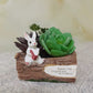 Whimsical Resin Bunny Planter - Cute Rabbit with Book on Tree Stump Design, Mini Succulent Pot for Indoor & Outdoor Garden Decor