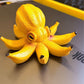 Creative Banana Octopus Resin Ornament - Fun Cartoon Pastoral Home Decor, Unique Yellow-Green Desktop Sculpture(Yellow)