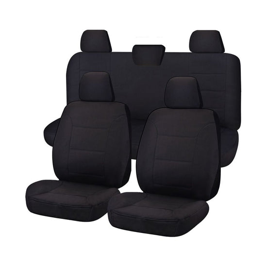 Seat Covers for TOYOTA HILUX TGN121R SERIES 03/2016 - ON DUAL CAB UTILITY FR BLACK CHALLENGER