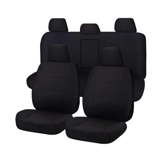 Seat Covers for MITSUBISHI TRITON FR MQ SERIES 01/2015 - ON DUAL CAB UTILITY FR BLACK CHALLENGER