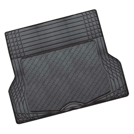 ALUMINIUM LOOK 1-Piece Boot Mat - BLACK [Rubber/Aluminium Look]