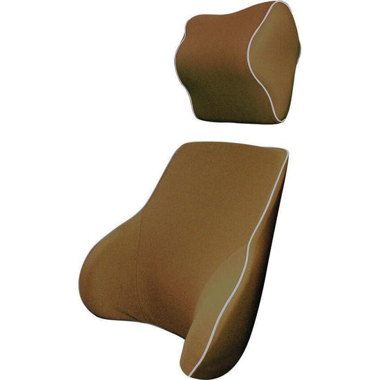 Memory Foam Lumbar & Neck Cushion Mocha