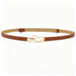 2-Pack Black Adjustable Skinny Belt with Heart Buckle
