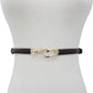 2-Pack Camel-Colour Adjustable Skinny Belt with Heart Buckle