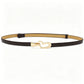 2-Pack White Adjustable Skinny Belt with Heart Buckle