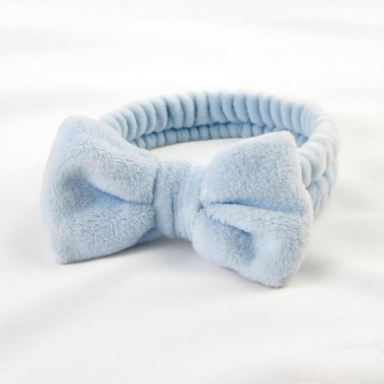 Autumn/Winter Plush Bow Headband Blue