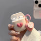 Beige shell + smiling heart pendant AirPods 4