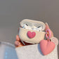 Beige shell + smiling heart pendant AirPods Pro