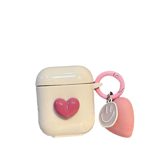 Beige shell + smiling heart pendant AirPods Pro 2