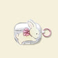 black and white rabbit + Round Ring Apple AirPods Pro