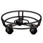Black Round Movable Plant Caddy with Wheels
