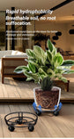 Black Round Movable Plant Caddy with Wheels