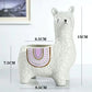 Blue Ceramic Planter with Head Tilted Alpaca