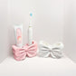 Bowknot Double‑Slot Toothbrush Storage Holder - white