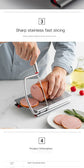 A stainless steel cheese slicer with scales-With scale