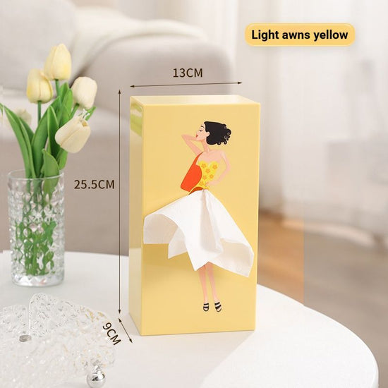 Elegant Light Mango Yellow Princess Tissue Box Holder