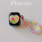 Floral Off-white AirPods 1/2 Case with Colorful Bracelet