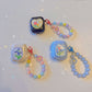 Floral patches + black base shell + colorful bracelet AirPods Pro 2