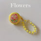 Floral patches + light blue base shell + blue bracelet AirPods Pro