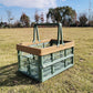 Folding picnic basket-Green with Brown