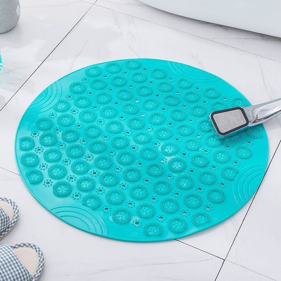 Green Round Non-Slip Massage Bath Mat 30×30cm