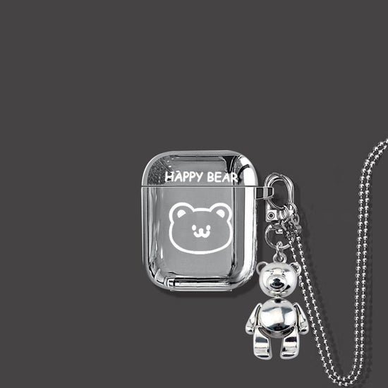 HAPPY Bear AirPods 1 2 Case+Keyring+Necklace