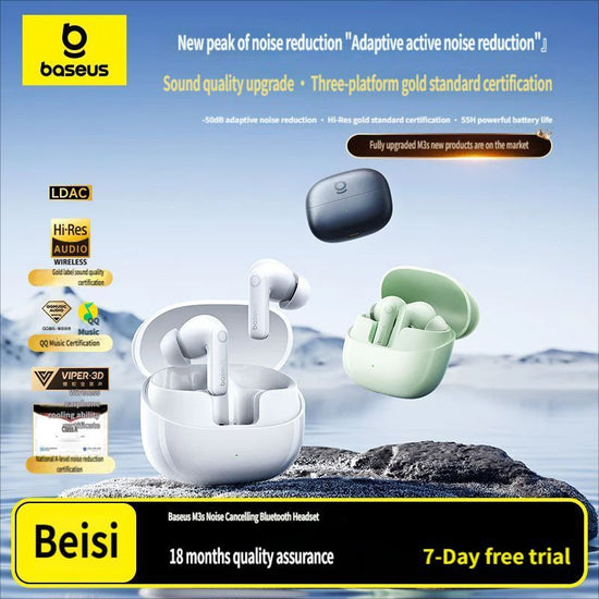M3s Bluetooth headset-White