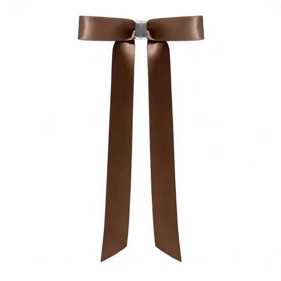 Magnetic Bow Hair Claw Clip Brown