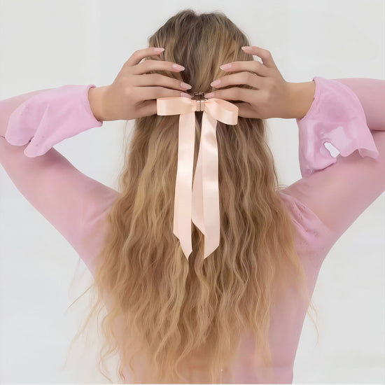 Magnetic Bow Hair Claw Clip Pink