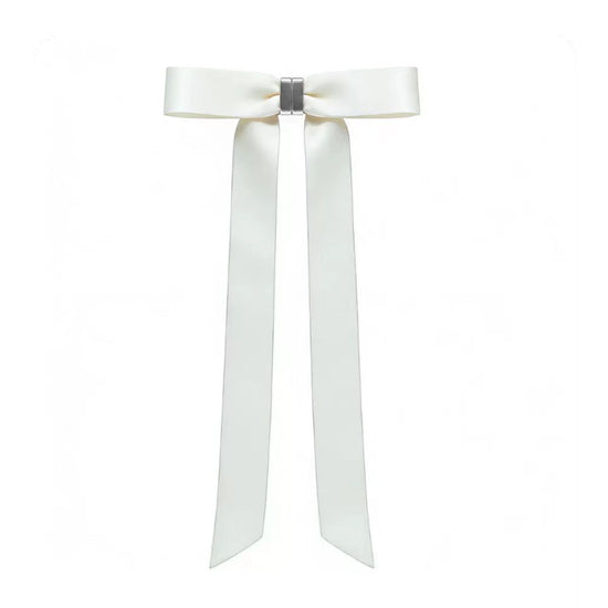 Magnetic Bow Hair Claw Clip White
