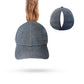 Magnetic Ponytail Cap Cotton Mesh Black