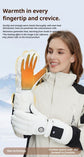 Outdoor Smart Heated Winter Gloves White