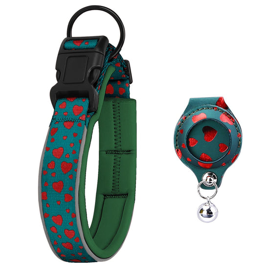 Pet positioning collar-Heart Green 1Pair1-XL-without locator
